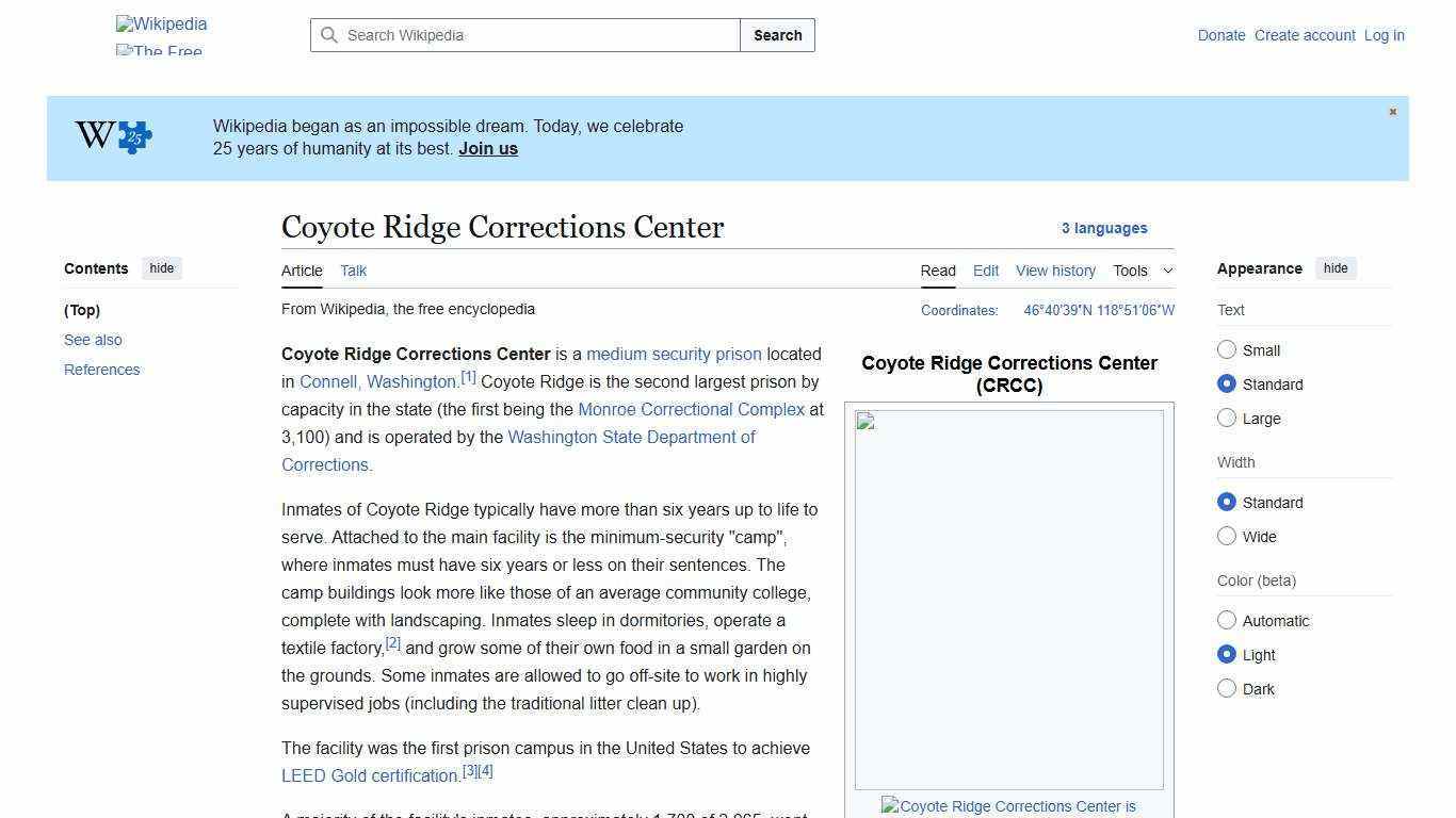 Coyote Ridge Corrections Center - Wikipedia